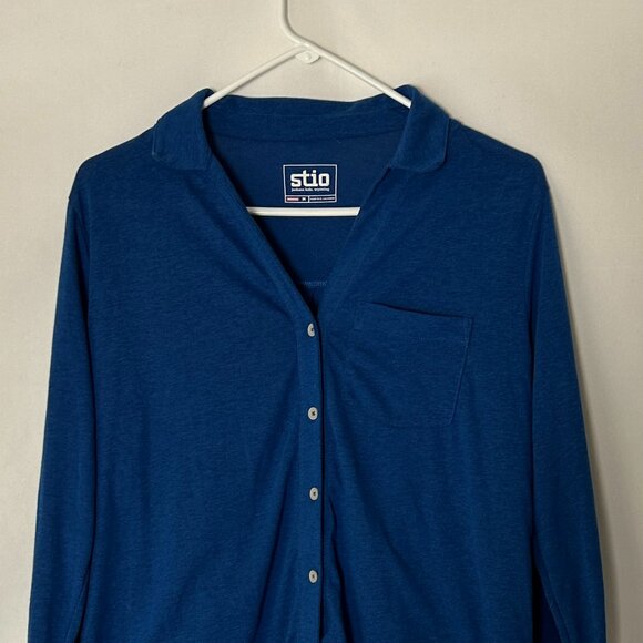 Stio Button Up Shirt Blue Women's M Gorpcore - Picture 2 of 5